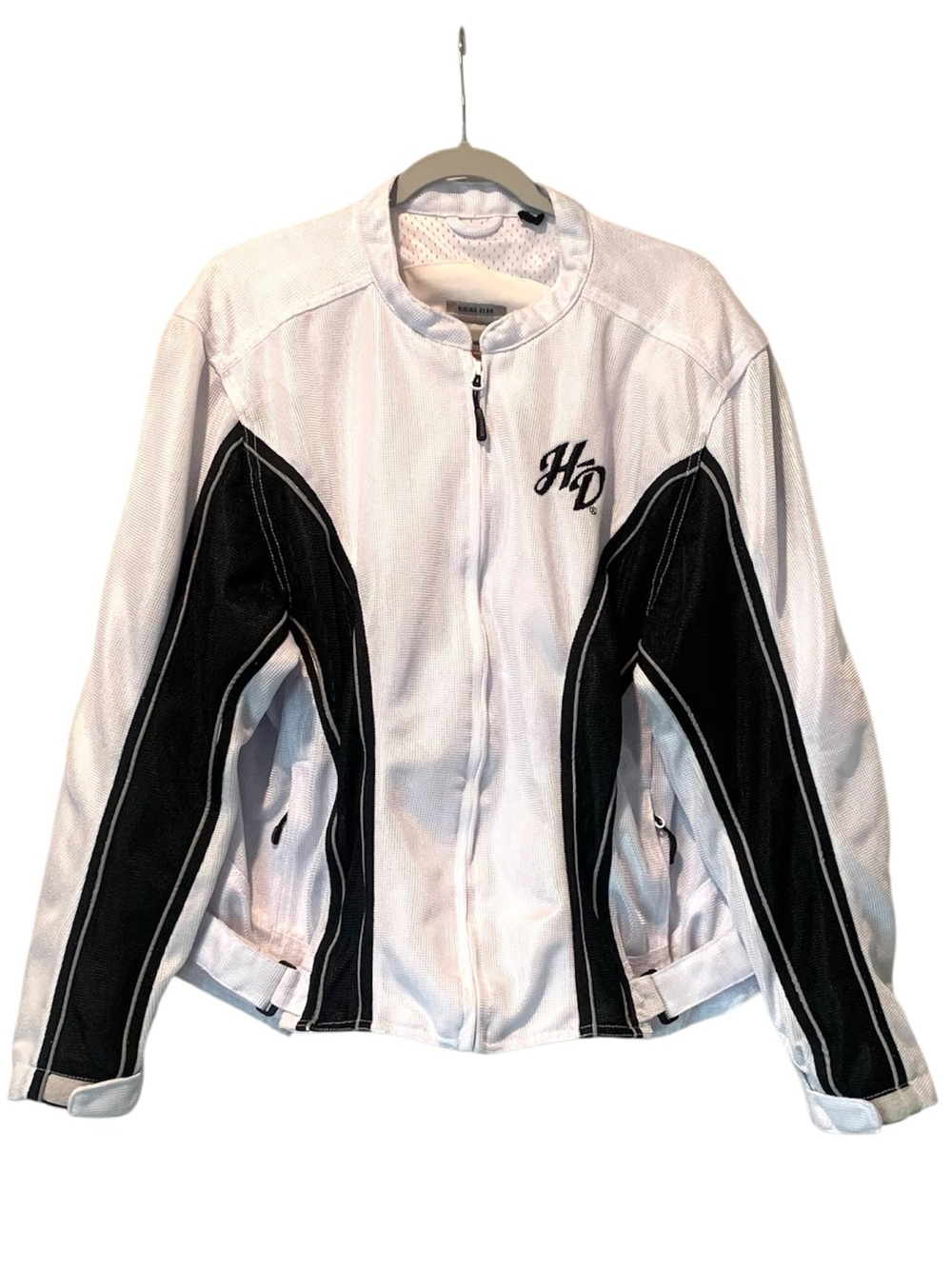 Harley Davidson Women's Black White Mesh Jacket Motorcycle Riding Gear Coat 3 3W